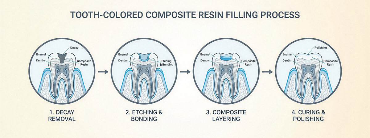 Smiles of Gonzales — tooth-colored composite dental filling diagram — Gonzales, TX